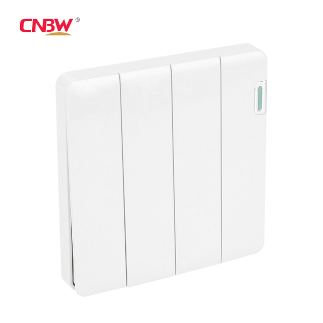 Light Push Button Touch Electric Power Wall Switches manufacturer,light Switch factory,4gang 1way switch item,wall switch factory,OEM UK Standard Design Electric 4Gang 1Way Wall Switch