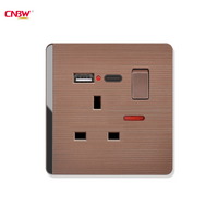 3Pin UK Wall Socket with USB Factory,UK-Plug Socket Customizable Factory,USB A+C Switch Socket Factory,220V-250V 13A switch socket with USB+Type-c,UK plug socket USB