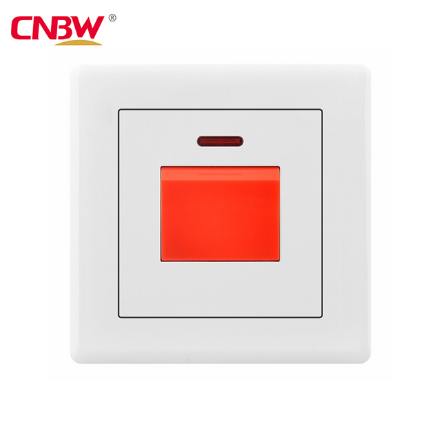UK Standard Home Electrical High Quality Air Conditioner 45A High Power Wall Switch White 45A Electric Power Wall Ac Switch