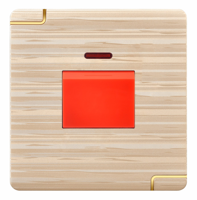 New Embossing PC Panel Bangladesh Wall 45a Switch Multifunctional Design Home/Hotel Electric Water Heater Switch 20A With Neon