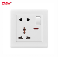 Factory OEM ODM uk Standard PC panel Electric Light 5pin universal switch socket wall universal socket with multi socket