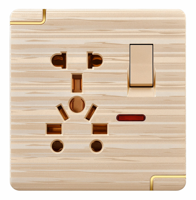 Modern Design White Wall Switch Socket With Light Indicator 250V Touch Light Socket With Switch