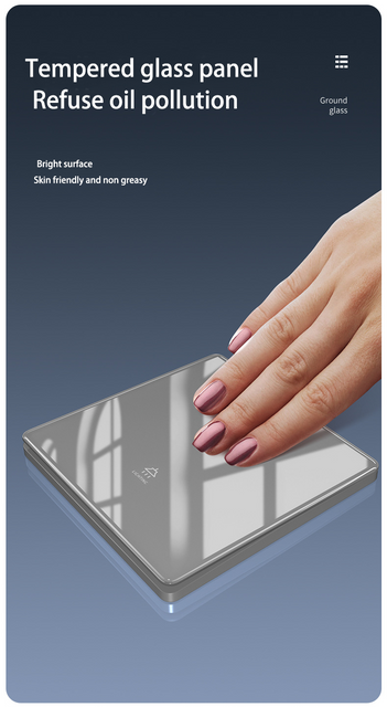 UK Standard 220v-250v Single Pole Tempered Glass Electrical Power Socket 10 Pin Universal Switch 13A/16A Rated Current Electronics