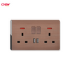 13 Amp USB charging socket supplier,Wall Switch Socket With USB Port,UK Plug socket with switch,Wholesale Switches Sockets Factory,PC 13A double Switch socket