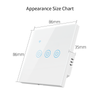 CNBW Eu/UK Standard Wifi Tuya 3 Gang Smart Switch Modern Smart Switches Wifi Smart Home Wireless APP Touch Glass Panel Light Switch