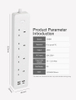 CNBW UK 4 USB A+C Switched Electrical Power Extension Socket 4 Uk Plug 250V Rated Voltage Copper Conductor PC Material USB Power Socket Strip