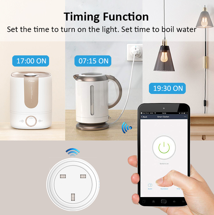 CNBW Uk Plug 16A 220V Electric Wireless Smart Power Plug Energy Google Alexa Voice Control US Mini WiFi Smart Plug Socket from China manufacturer - Bowang Switch Socket Products Supplier