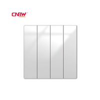 UK Standard 220v-250v Single Pole Tempered Glass Electrical Power Socket 4gang Universal Switch 13A/16A Rated Current Electronics