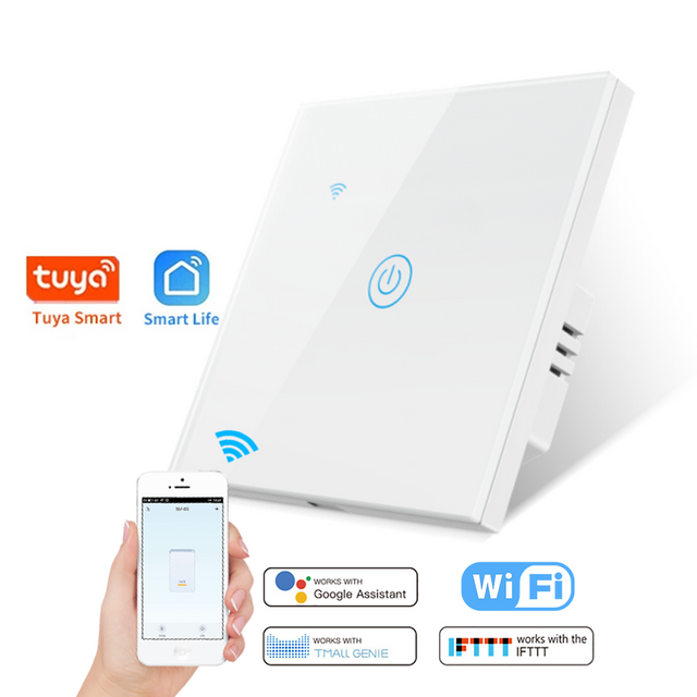 CNBW Eu/UK Standard Wifi Tuya Smart Electric Switch Wifi Smart Home Wireless APP Touch Glass Panel Wall Smart Switch 1 Gang Smart Switch from China manufacturer - Bowang Switch Socket Products Supplier