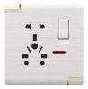 Modern Design White Wall Switch Socket With Light Indicator 250V Touch Light Socket With Switch