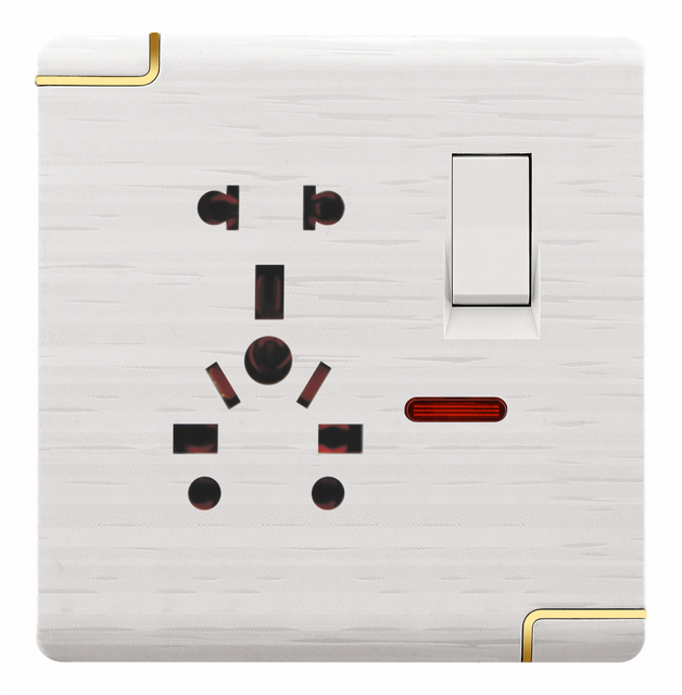Modern Design White Wall Switch Socket With Light Indicator 250V Touch Light Socket With Switch