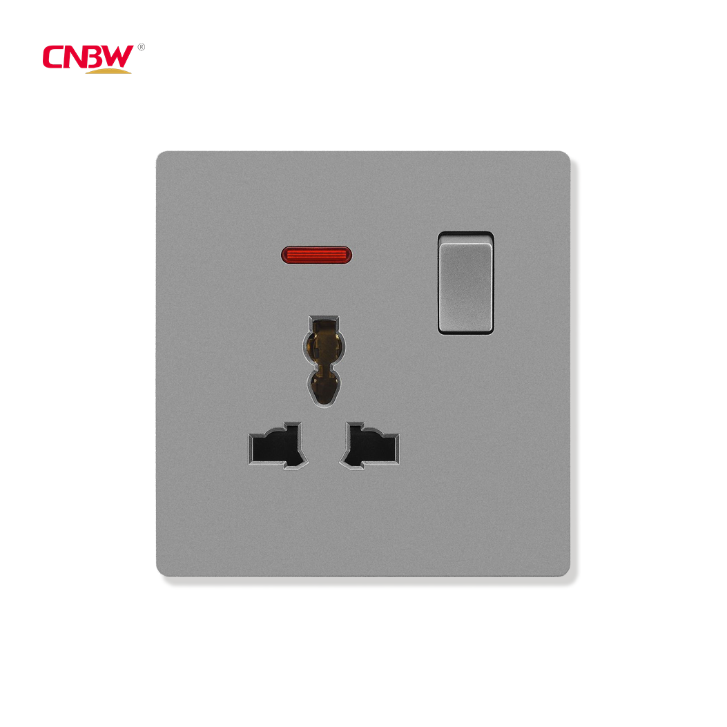 CNBW Switch Socket Factory13A Ultra-Thin 3Pin Universal Multi Plugs Socket PC UK 220V-250V Electric Power Copper Material Iraq Good Selling