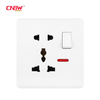 CNBW Wenzhou Factory Wall Switch Socket Power Outlet PC 5pin Universal Socket with Light High Cost-effective Factory Wholesale