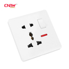 CNBW Wenzhou Factory Wall Switch Socket Power Outlet PC 5pin Universal Socket with Light High Cost-effective Factory Wholesale