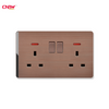 13 Amp Double UK Socket Supplier,UKTwin Socket with Good Quality ODM/OEM Supplier,UK Plug socket with switch,electrical sockets and switches manufacturer,PC 13A double Switch socket