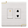 Multifunctional Household Use 1gang 2 Pin Switch Socket White/Coffee Touch Switch With Socket