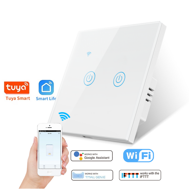 CNBW Eu/UK Standard Wifi Tuya Modern Smart Switches Wifi Smart Home Wireless APP Touch Glass Panel Wall Smart Switch 2 Gang Smart Switch from China manufacturer - Bowang Switch Socket Products Supplier