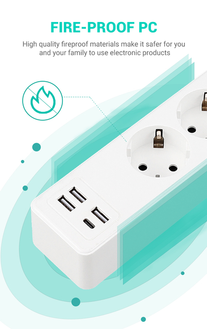 CNBW Eu 4 USB A+C Switched Electrical Power Extension Socket 4 Eu Plug 250V Rated with USB Surge Protector PC Material USB Power Socket Strip from China manufacturer - Bowang Switch Socket Products Supplier