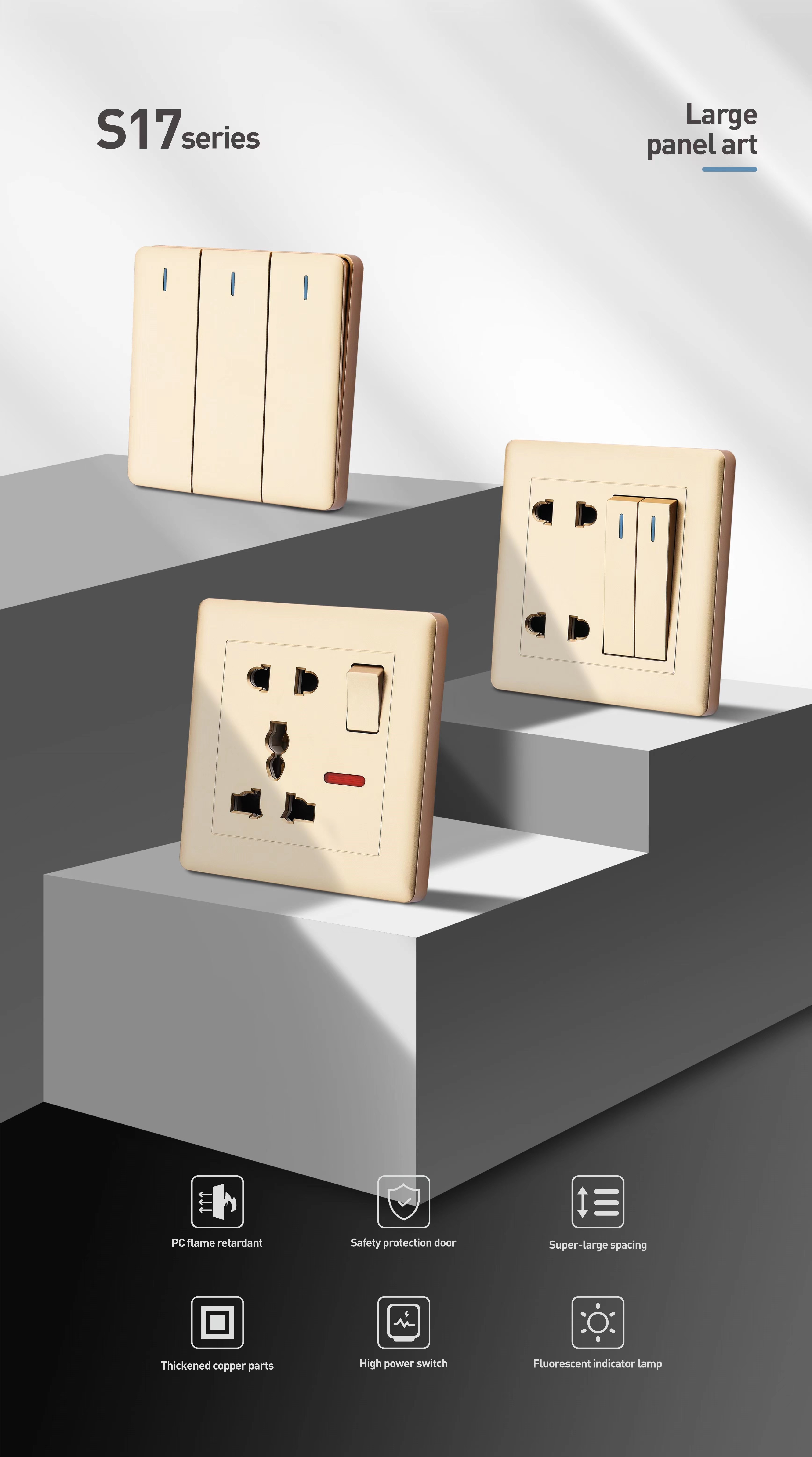 British standard switch socket, 220V to 250V switch socket, wall switch socket manufacturer's factory, household switch socket