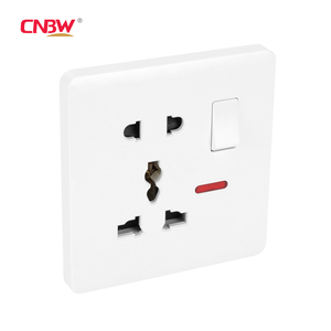 CNBW Wenzhou Factory Wall Switch Socket Power Outlet PC 5pin Universal Socket with Light High Cost-effective Factory Wholesale